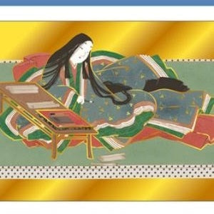 大人の図鑑 ｽｰﾂｹｰｽｽﾃｯｶｰ 紫式部 源氏物語 平安装束の姫君 和風アート ゴールドフレーム 日本製 --- カミオジャパン(Kamiojapan) :4550432266032